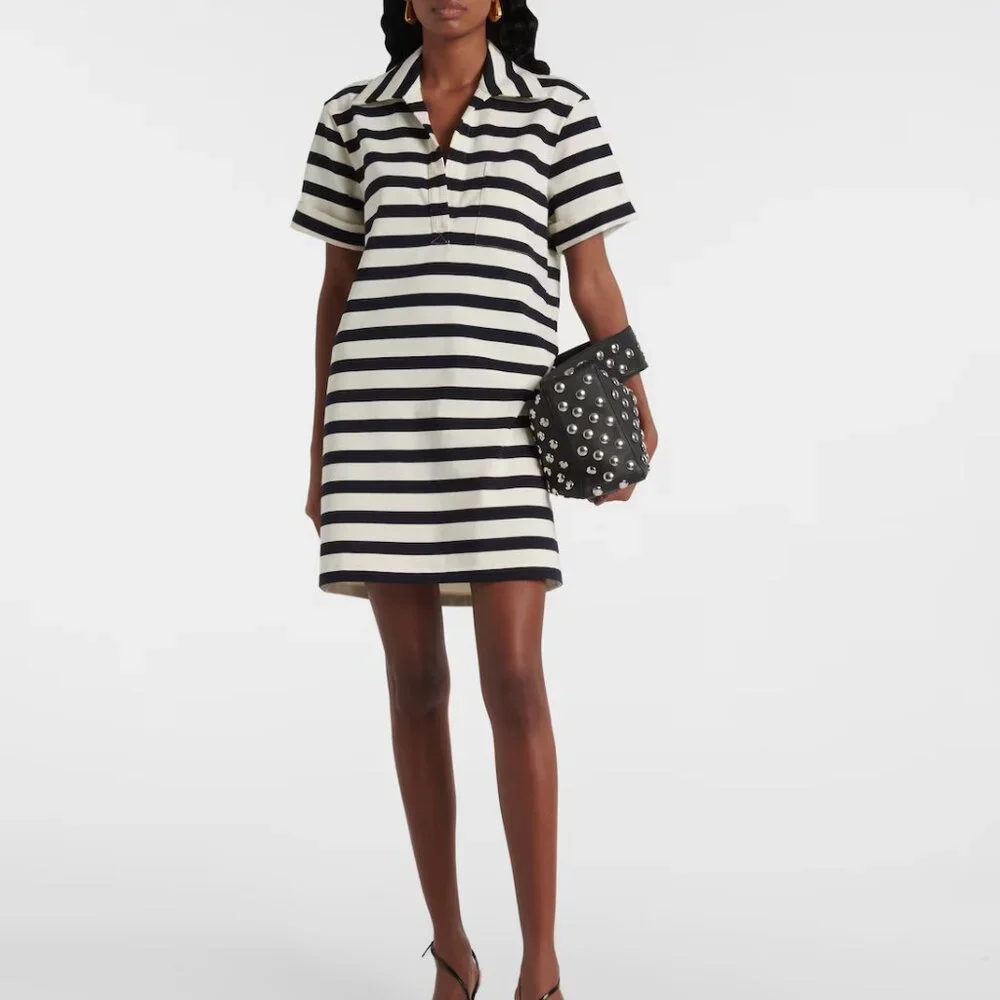 Veronica Beard Cayden striped cotton polo dress - Picture 1 of 3